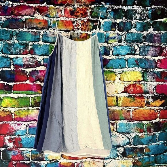 Storia Spaghetti Strap Multi Color Striped Tank Top Shirt Blouse Small - Picture 6 of 6